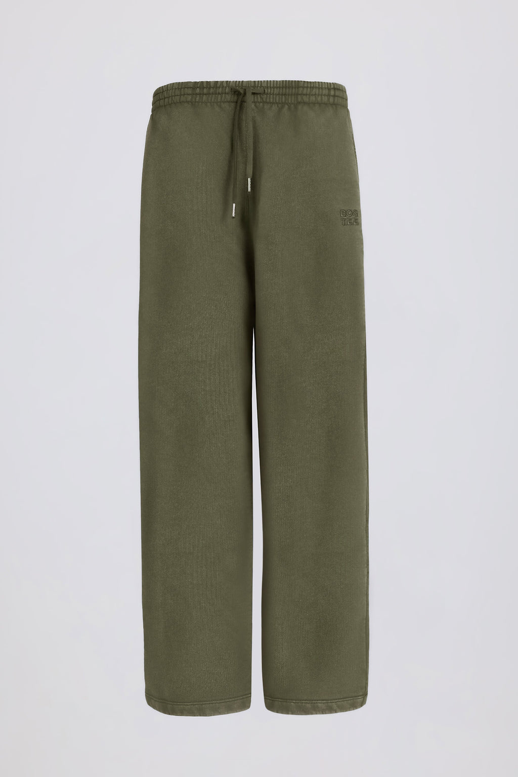Acid Wash Wide-Leg Joggers in Light Green