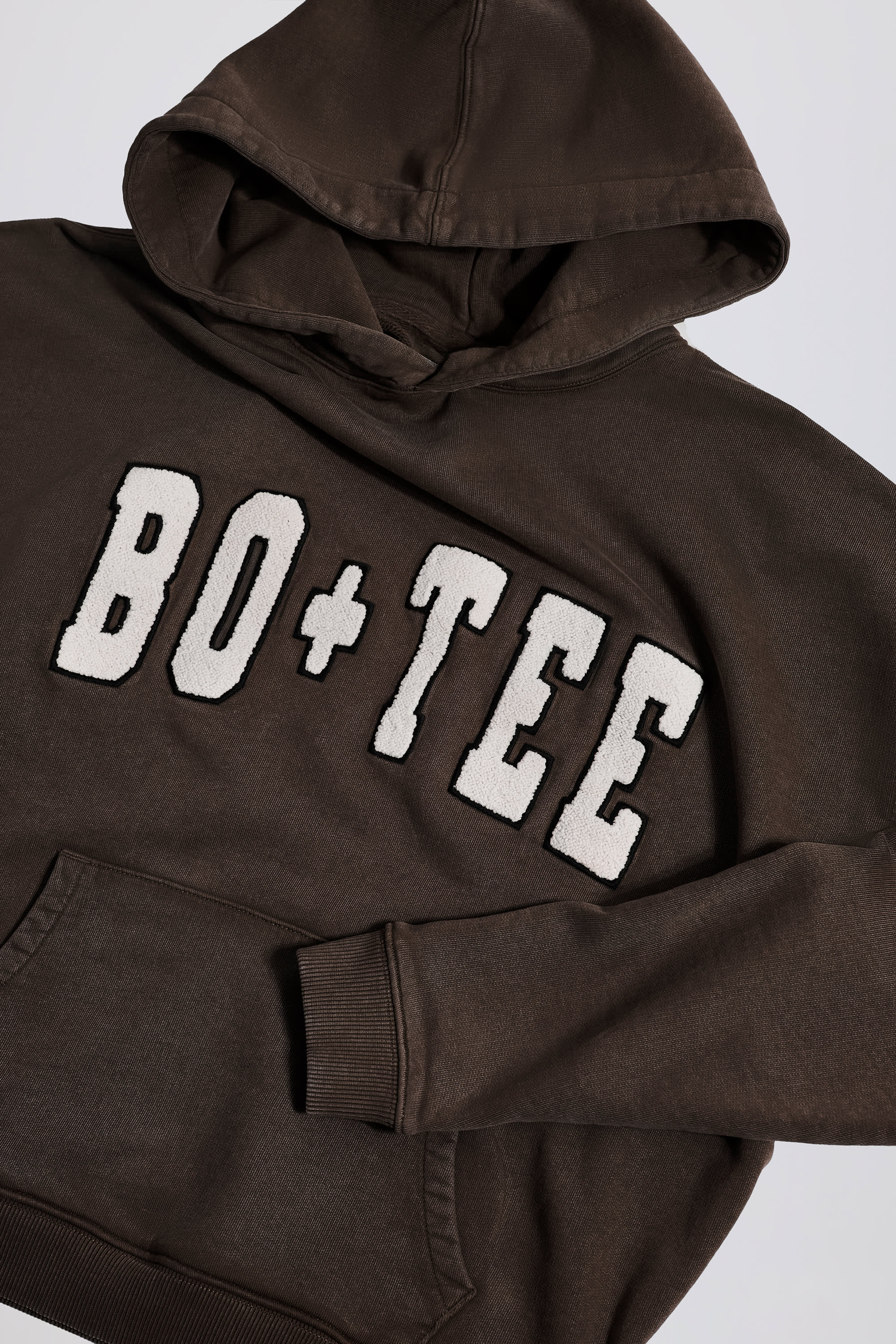 Acid Wash Oversized Hoodie in Brown