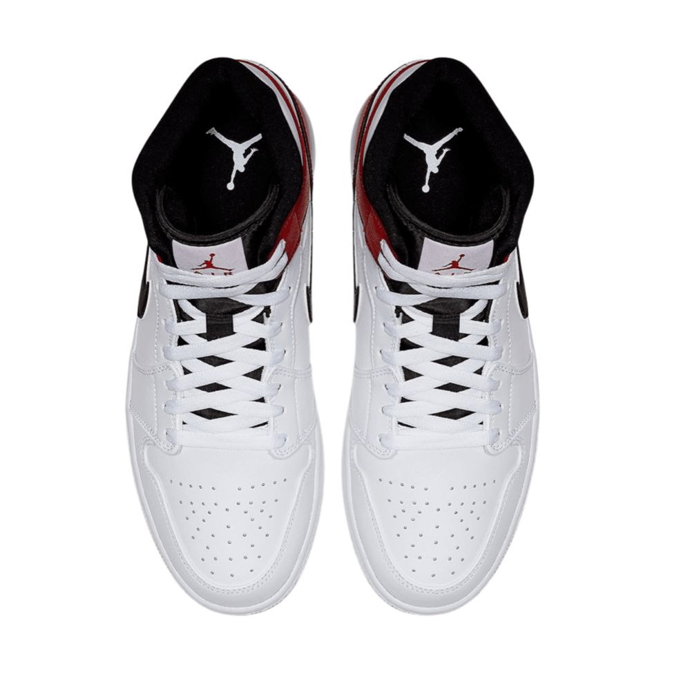 Air Jordan 1 Mid White Black Gym Red - Image 6